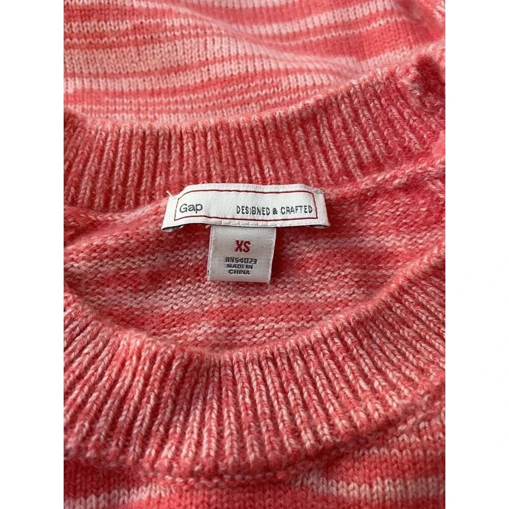 Gap Crew Knit Sweater Size XS Short Sleeve Soft Wool Blend Puff Sleeve